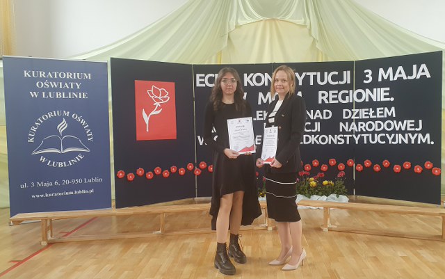Sukces naszej uczennicy w wojewódzkim konkursie historycznym „Echa Konstytucji 3 Maja w moim regionie”