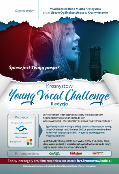 Ruszył nabór do drugiej edycji KRASNYSTAW YOUNG VOCAL CHALLENGE!
