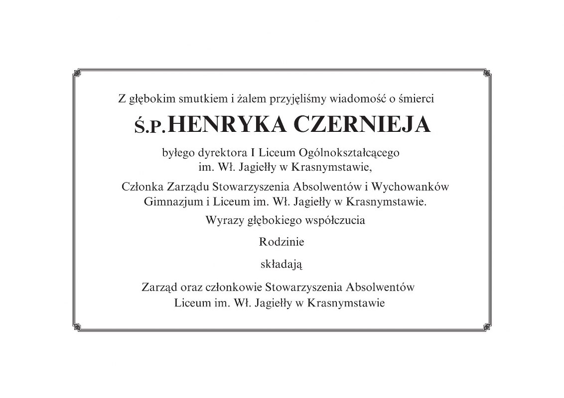 Pożegnanie Pana Henryka Czernieja