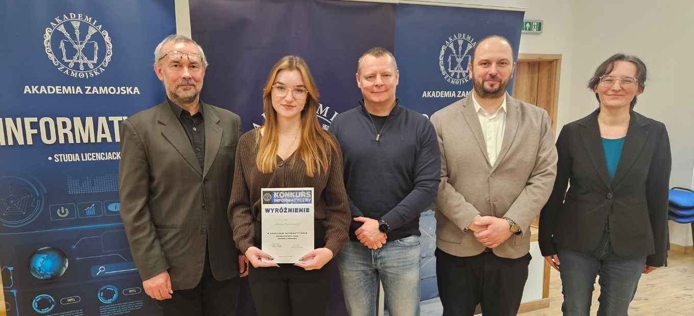 Wyróżnienie dla Nikoli w finale konkursu informatycznego Akademii Zamojskiej!