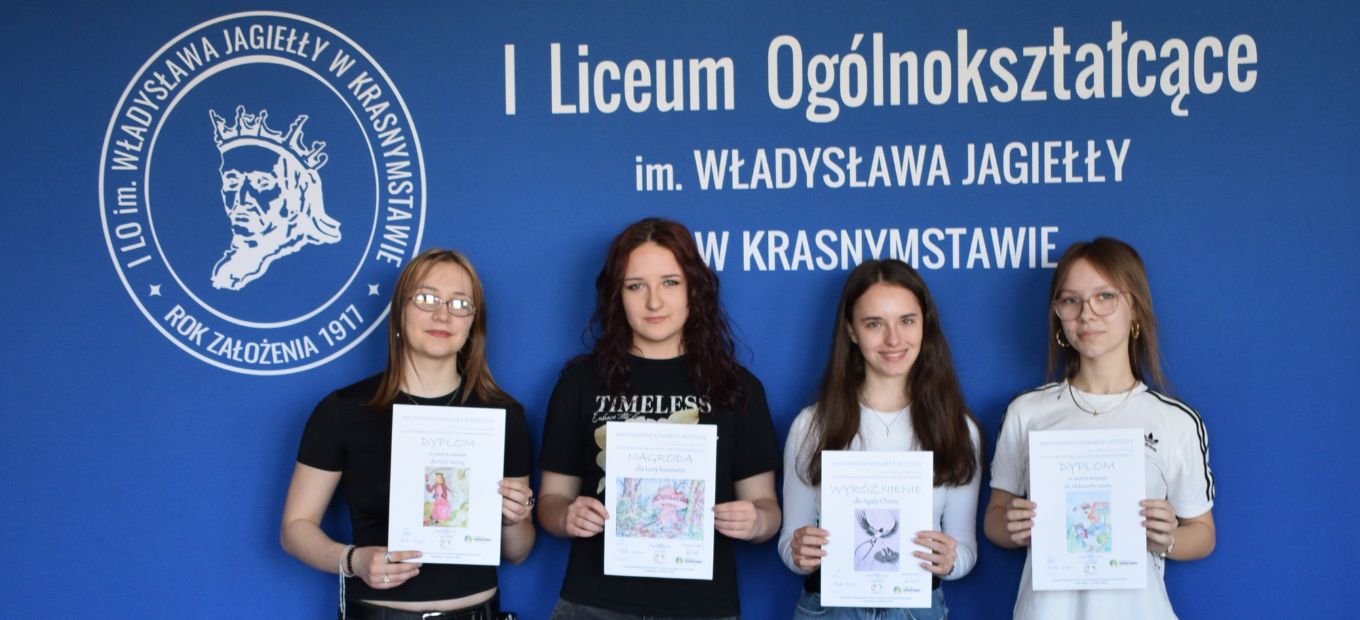 Pasja i wyobraźnia – sukcesy uczennic z „Jagiełły” w Powiatowym Konkursie Plastycznym